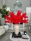 Mila 36" Red Silk Cherry Blossom Branches, Set of 3 Artificial Sakura Flower Stems, Lifelike Faux Floral Décor for Wedding, Party, Event & Home Arrangements
